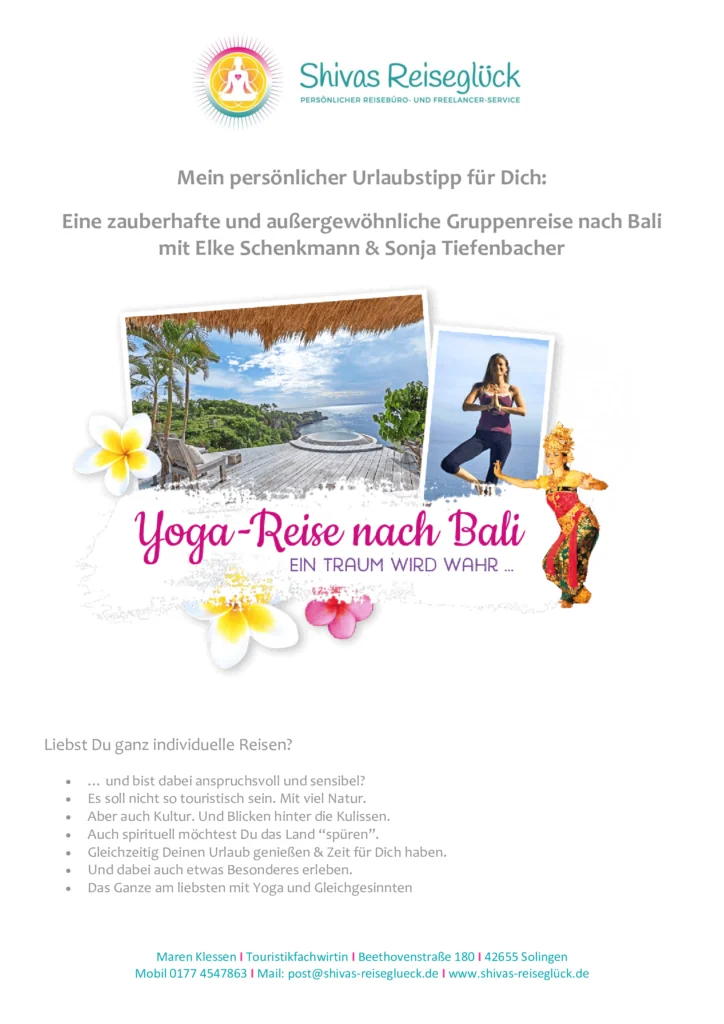 Yoga Gruppenreise nach Bali